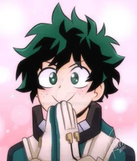 🥦 65baadc0 Izuku Midoriya My Hero Academia 动漫, 漫画, 我的英雄学院, 绿谷出久, 粉丝作品, 卡通, 英雄 telegram sticker