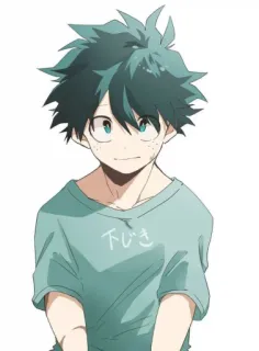 🥦 7a10e6b6 Izuku Midoriya My Hero Academia 下じき 动漫, 漫画, 我的英雄学院, 绿谷出久, Deku, 少年 telegram sticker