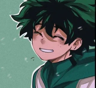🥦 b4bbaf8a Izuku Midoriya My Hero Academia 动漫, 漫画, 角色, 粉丝作品, 微笑, 男孩, Deku telegram sticker