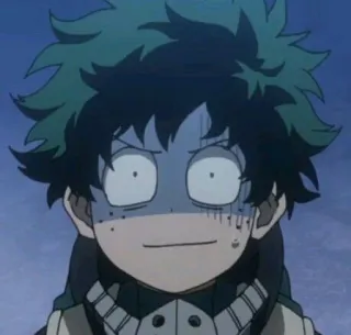 🥦 d5fb5b15 Izuku Midoriya My Hero Academia 动漫, 我的英雄学院, 绿谷出久, 德久, 震惊, 担心, 漫画 telegram sticker