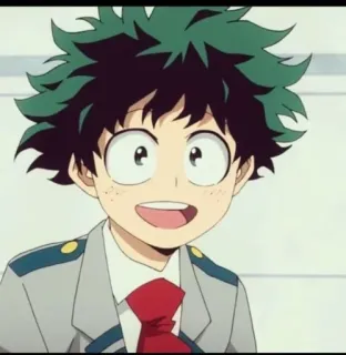 🥦 e213f905 Izuku Midoriya My Hero Academia 动漫, 漫画, 我的英雄学院, 绿谷出久, Deku, 英雄, 校服, 微笑 telegram sticker
