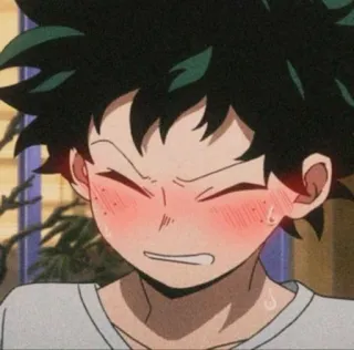 🥦 e7daf996 Izuku Midoriya My Hero Academia 动漫, 漫画, 脸红, 可爱, 德久, 绿谷, 我的英雄学院, 动画, 汗 telegram sticker