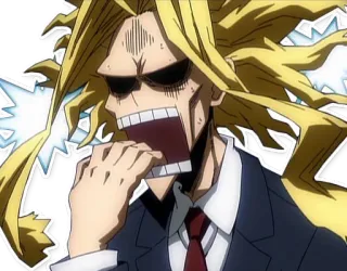 😱 00183616 All Might My Hero Academia Аниме, Моя геройская академия, Всемогущий, Стикер, Персонаж, Эмоция telegram sticker