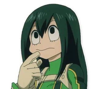 🤔 27fe3d8c Tsuyu Asui My Hero Academia Аниме, Моя геройская академия, Тсую Асуи, Лягушка, Персонаж telegram sticker