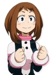 😊 3e7677de Ochaco Uraraka My Hero Academia Аниме, Моя геройская академия, Очако Урарака, Персонаж, Девушка telegram sticker
