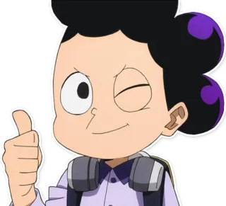 😉 528e2396 Minoru Mineta My Hero Academia Аниме, Мультфильм, Минэта, Моя геройская академия, Большой палец вверх telegram sticker
