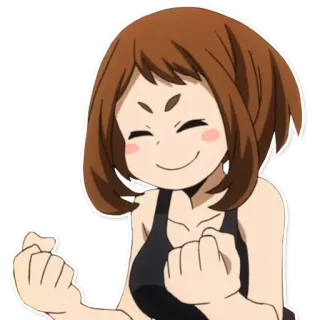 ☺️ 53444a52 Ochaco Uraraka My Hero Academia Очако Урарака, Моя геройская академия, Аниме, Персонаж, Урарака, МГА telegram sticker