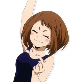 😃 56afe196 Uraraka Ochaco My Hero Academia Аниме, Моя геройская академия, Урарака Очако, Купальник telegram sticker