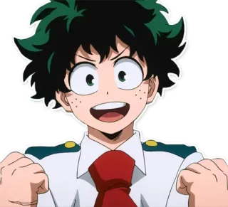 😄 77788eb9 Izuku Midoriya My Hero Academia Аниме, Моя геройская академия, Изуку Мидория, Мультфильм telegram sticker