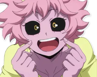 😄 959d842d Mina Ashido My Hero Academia Аниме, Моя геройская академия, Мина Ашидо, Розовый, Милый, Стикер telegram sticker