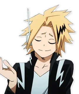 😌 b8b95c59 Denki Kaminari My Hero Academia Аниме, Моя геройская академия, Денки Каминари, Персонаж, Наклейка, Молния telegram sticker