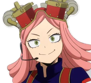 😶 c7102e79 Mei Hatsume My Hero Academia аниме, Моя геройская академия, Мэй Хацумэ, инженер, розовые волосы telegram sticker