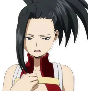 😣 f31f74ee Momo Yaoyorozu My Hero Academia Аниме, Персонаж, Момо Яойорозу, Моя геройская академия, Наклейка telegram sticker