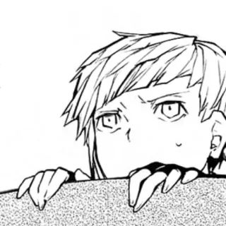 😶 2bac40a3 อนิเมะ, มังงะ, ตัวละคร, แอบมอง, ขาวดำ whatsapp sticker