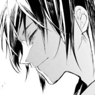 🕯 6eed108d อนิเมะ, มังงะ, ขาวดำ, ภาพเหมือน, ตัวละคร, ศิลปะ, ภาพวาด whatsapp sticker