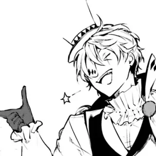 🌟 7fdfbce0 อนิเมะ, ตัวละคร, ถุงมือ, ขาวดำ, หมวก, ตัวตลก whatsapp sticker