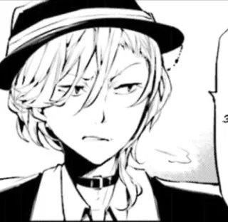 🌟 97bfec30 Chuuya Nakahara Bungo Stray Dogs อนิเมะ, มังงะ, ตัวละคร, Bungo Stray Dogs, Chuuya Nakahara, หมวก, ปกเสื้อ whatsapp sticker