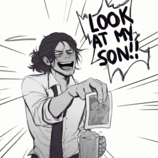 🔥 3323221d LOOK AT MY SON!! homme, fils, image, joyeux, père telegram sticker