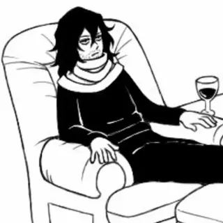 🔥 93f44e92 Shota Aizawa My Hero Academia Shota Aizawa, My Hero Academia, Anime, Professeur, Héros, Détendu, Vin telegram sticker