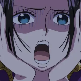 😱 6dd3a258 Boa Hancock One Piece Anime, Schockiert, Manga, Augen, Offener Mund telegram sticker