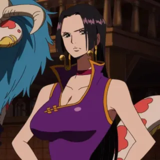 😒 79c9be44 Boa Hancock One Piece Anime, Frau, Charakter, Manga, Pirat telegram sticker