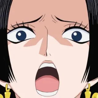 😧 b30061f7 Boa Hancock One Piece Anime, geschockt, überrascht, Manga, Charakter, Cartoon telegram sticker