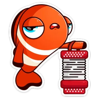 😐 6e6a0326 ikan, akordeon, kartun, jeruk, binatang, sedih telegram sticker