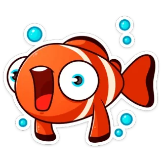 😱 d532a67c kartun, ikan badut, ikan, hewan, samudra, laut, gelembung telegram sticker