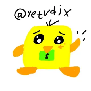 🙂 5c32f4c7 @yetvdjx lindo, dibujos animados, amarillo, pollo, dólar telegram sticker