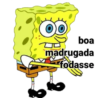 🌑 33220e48 Spongebob boa madrugada fodasse 스폰지밥, 만화, 불쾌한, 텍스트 telegram sticker