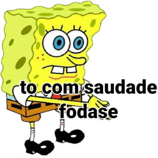 😔 5cf95e4c SpongeBob SquarePants to com saudade fodase 만화, 스폰지밥, 욕설, 스티커, 밈 telegram sticker
