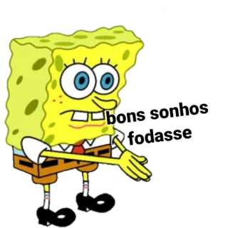 😴 96cf9fa8 Spongebob bons sonhos fodasse 스폰지밥, 만화, 불쾌한, 텍스트 telegram sticker