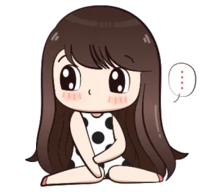🥺 55e9f6e7 卡通, 女孩, 可爱, 卡哇伊, 贴纸 telegram sticker