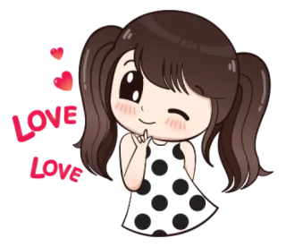 😉 a849850b LOVE LOVE 可爱, 卡通, 爱, 女孩, 卡哇伊, 动画 telegram sticker