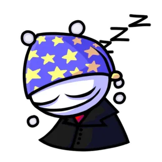 🥱 12296d8c ZZZ sleepy, sleeping, night cap, stars, zzz, cartoon, tired whatsapp sticker