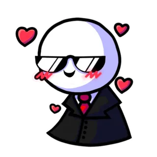 😍 8c667d70 cartoon, character, suit, love, hearts, cool whatsapp sticker