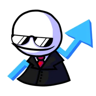 📊 ccf7f9af cartoon, character, suit, sunglasses, arrow, business, finance whatsapp sticker