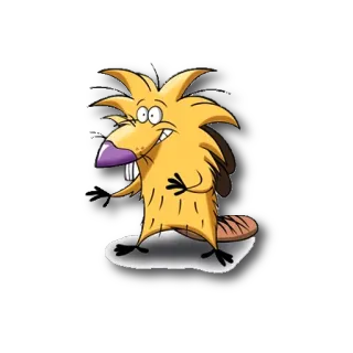 😊 8a526a65 Daggett Beaver The Angry Beavers カートゥーン, ビーバー, 面白い, オレンジ, ニコロデオン, 90年代, カッとなビーバー telegram sticker