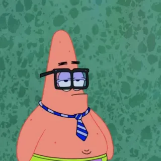 🍔 013d3620 Patrick Star SpongeBob SquarePants Dessin animé, Bob l'éponge, Patrick, Intello, Lunettes, Cravate, Drôle telegram sticker
