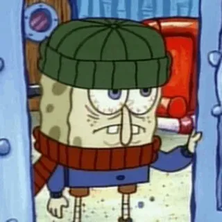 🍔 cd531c4a Spongebob spongebob, dessin animé, hiver, bonnet, écharpe, nickelodeon telegram sticker