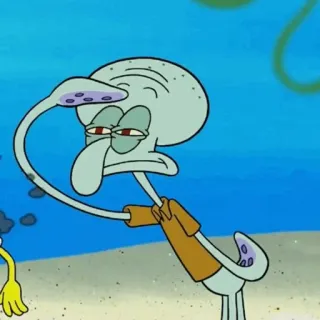 🍔 f6d59d52 Squidward SpongeBob SquarePants Carlo Tentacule, Bob l'éponge, dessin animé, Nickelodeon, série TV, personnage telegram sticker