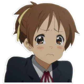 😢 10830aae Ui Hirasawa K-On! アニメ, 可愛い, 悲しい, 涙, けいおん!, 平沢憂 whatsapp sticker