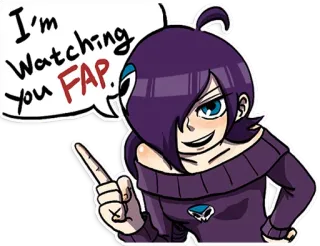 😏 14fbfcf3 I'm Watching You FAP アニメ, ドヤ顔, 見ている, ファンアート, キャラクター whatsapp sticker