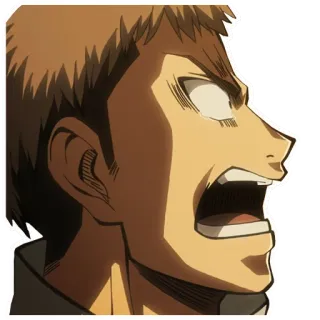 😡 22b91f4d Jean Kirstein Attack on Titan アニメ, 怒り, ジャン・キルシュタイン, 進撃の巨人, 反応, 叫び whatsapp sticker