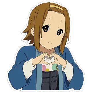 ❤ 44371583 Ritsu Tainaka K-On! アニメ, 女の子, かわいい, キャラクター, 田井中律, けいおん!, ハートポーズ whatsapp sticker