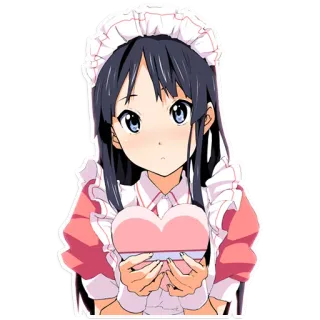 ❤ 6acc8a25 アニメ, メイド, ハート, かわいい, 女の子 whatsapp sticker