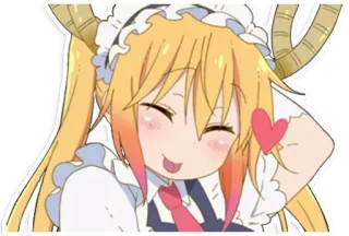 😝 e64f6c3b Tohru Miss Kobayashi's Dragon Maid アニメ, メイド, ドラゴン, 可愛い, かわいい, 笑顔 whatsapp sticker