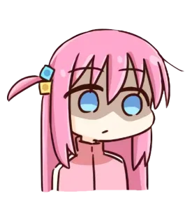 😒 cc994fb8 Hitori Gotō Bocchi the Rock! Anime, Gitaar, Schattig, Roze haar, Geschrokken telegram sticker