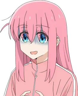 😨 0c18e0dd anime, pelo rosa, chica, personaje telegram sticker