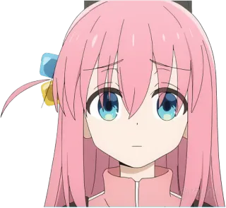 😞 677dedd7 Hitori Gotoh Bocchi the Rock! anime, manga, Hitori Gotoh, Bocchi the Rock, lindo, pelo rosa telegram sticker